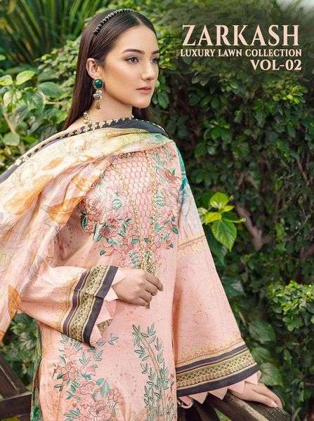 Zarkash Luxury Lawn Collection Vol-2 By Shree Fabs